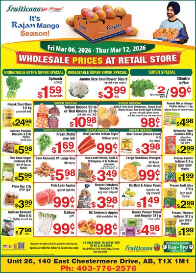 Fruiticana (Chestermere) Flyer March 6 to 12