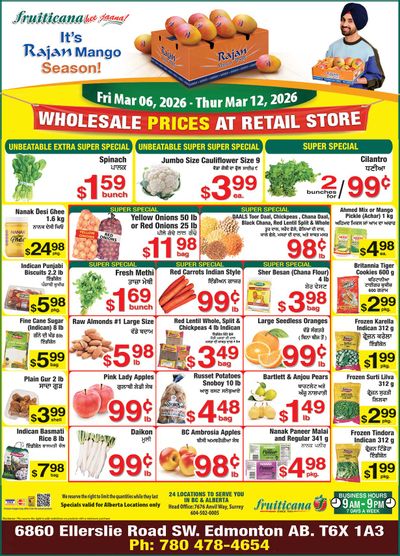 Fruiticana (Edmonton) Flyer March 6 to 12