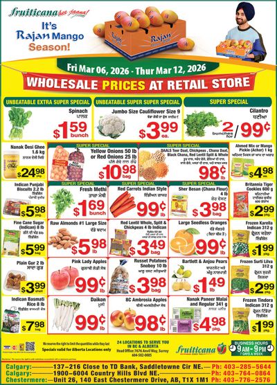 Fruiticana (Calgary) Flyer March 6 to 12