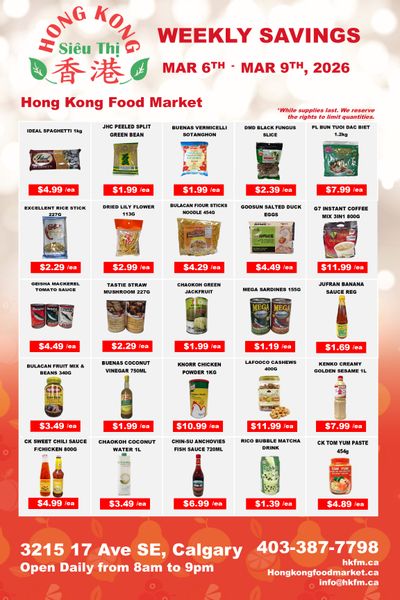 Hong Kong Food Market Flyer March 6 to 9