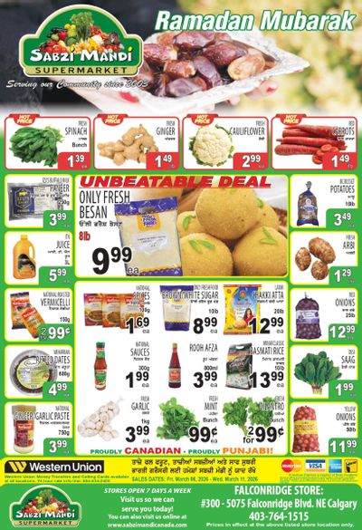 Sabzi Mandi Supermarket (Calgary) Flyer March 6 to 11