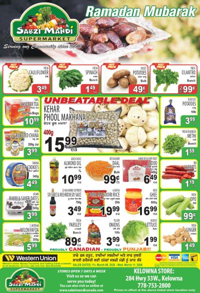 Sabzi Mandi Supermarket (Kelowna) Flyer March 6 to 11