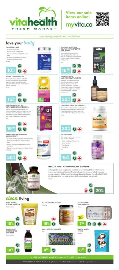 Vita Health Fresh Market Flyer March 5 to 25