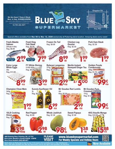 Blue Sky Supermarket (Pickering) Flyer March 6 to 12