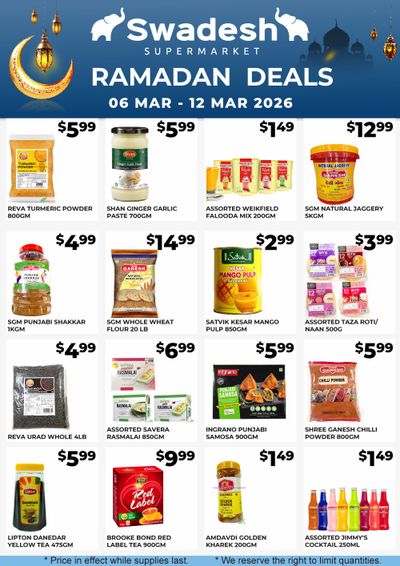 Swadesh Supermarket Flyer March 6 to 12