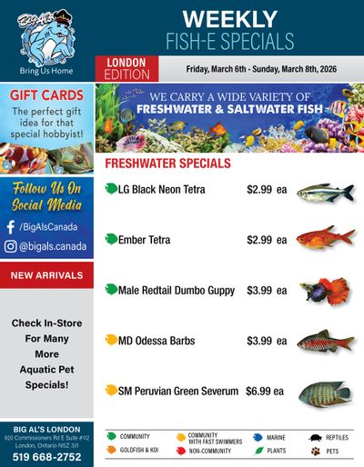 Big Al's (London) Weekend Specials March 6 to 8