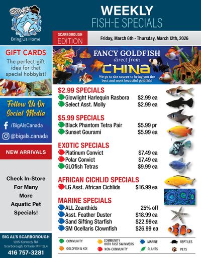 Big Al's (Scarborough) Weekly Specials March 6 to 12