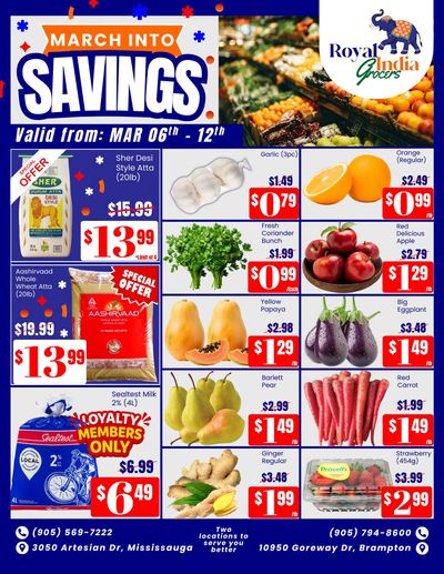 Royal India Grocers Flyer March 6 to 12