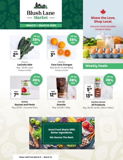 Blush Lane Organic Market Flyer March 8 to 14
