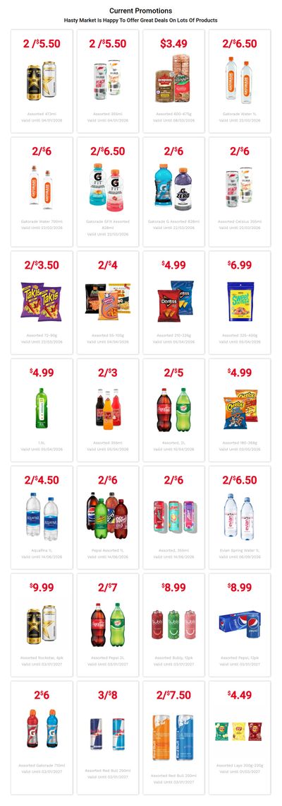 Hasty Market in-store Deals March 1 to 31