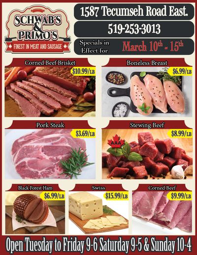 Schwab's & Primo's Flyer March 10 to 15