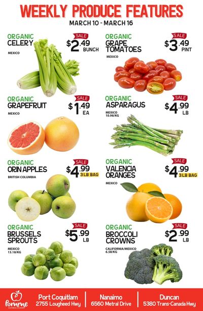 Pomme Natural Market Weekly Produce Flyer March 10 to 16