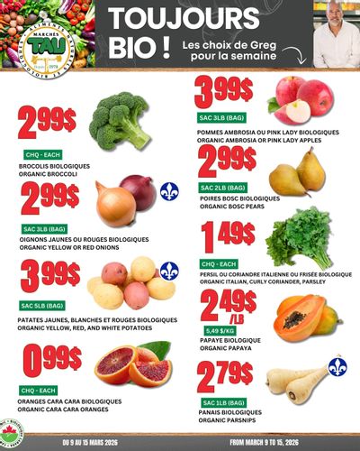 Marches Tau Produce Flyer March 9 to 15