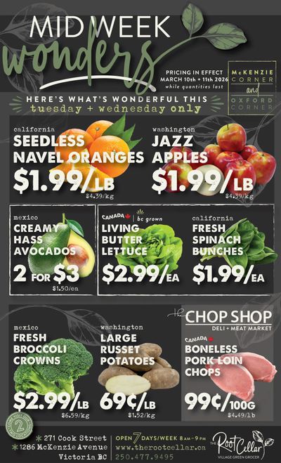 The Root Cellar Mid-Week Flyer March 10 and 11