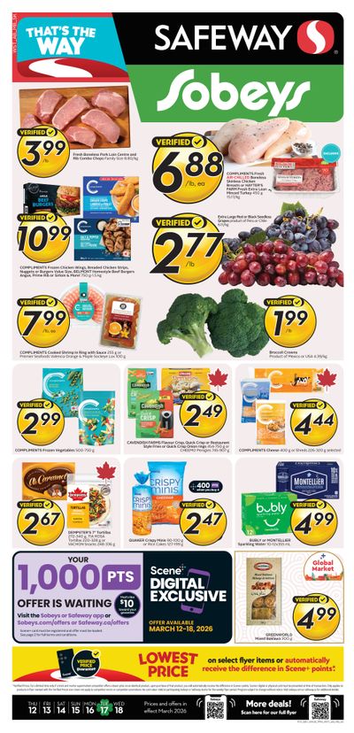 Sobeys/Safeway (SK & MB) Flyer March 12 to 18