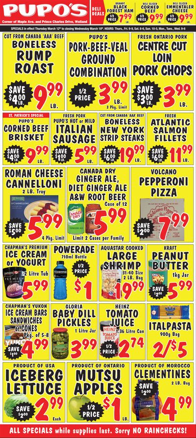 Pupo's Food Market Flyer March 12 to 18