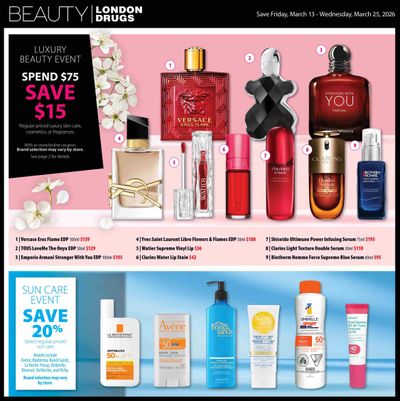 London Drugs Luxury Beauty Event Flyer March 13 to 25