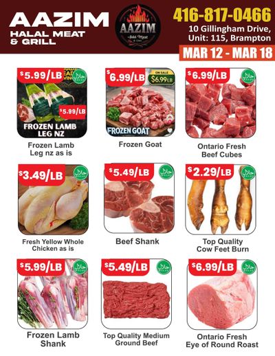 Aazim Halal Meat & Grill Flyer March 12 to 18