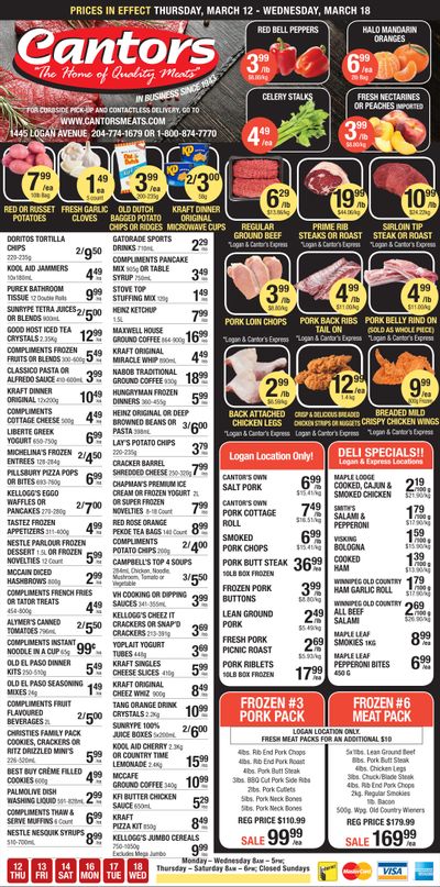 Cantor's Meats Flyer March 12 to 18