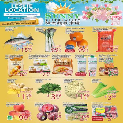 Sunny Supermarket (Leslie) Flyer March 13 to 19