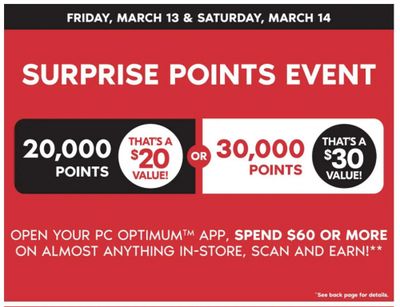 Shoppers Drug Mart Canada: Surprise Points Event March 13th & 14th + Ultimate Dining Card Promo + 2 Day Sale