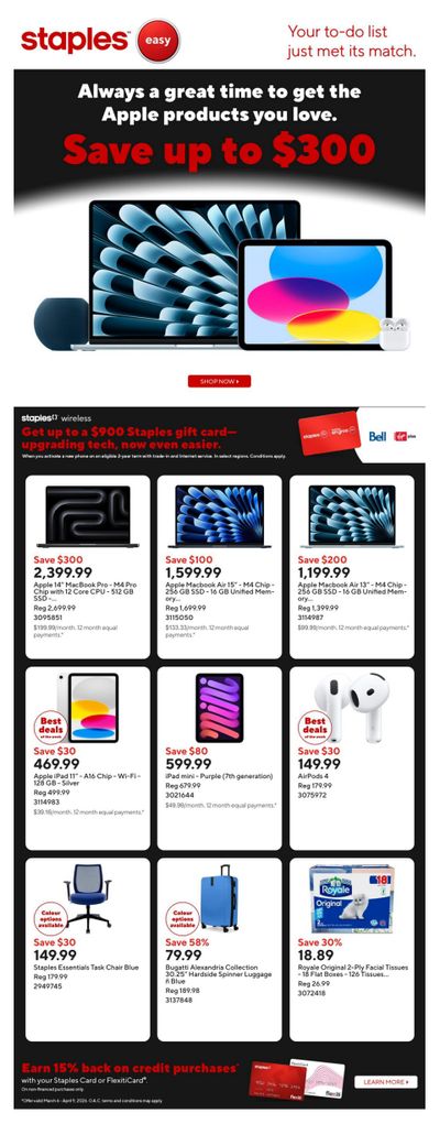 Staples Flyer March 13 to 19