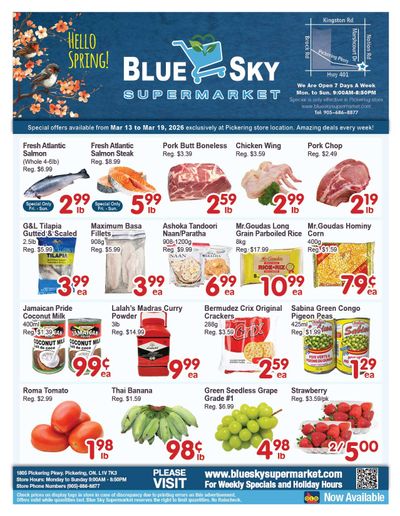 Blue Sky Supermarket (Pickering) Flyer March 13 to 19