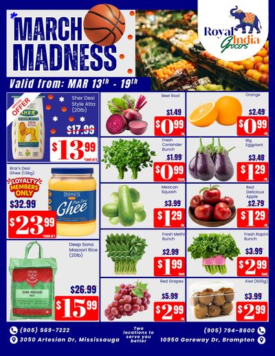 Royal India Grocers Flyer March 13 to 19