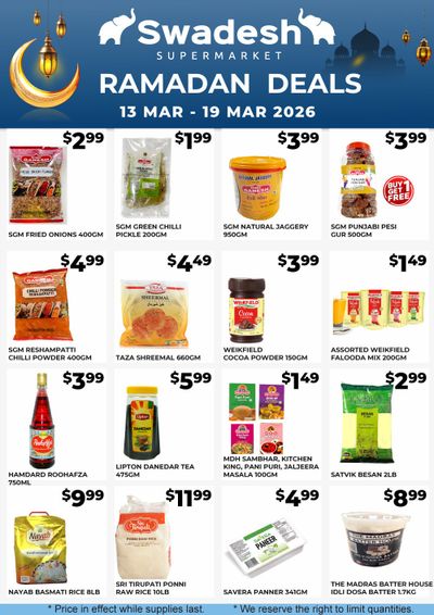 Swadesh Supermarket Flyer March 13 to 19