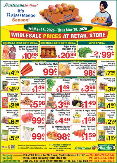 Fruiticana (Calgary) Flyer March 13 to 19