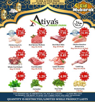 Atiya's Fresh Farm Flyer March 13 to 19