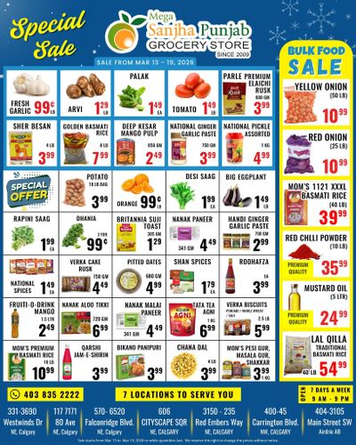 Sanjha Punjab Grocery Store Flyer March 13 to 19