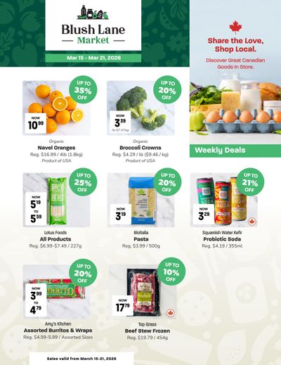 Blush Lane Organic Market Flyer March 15 to 21