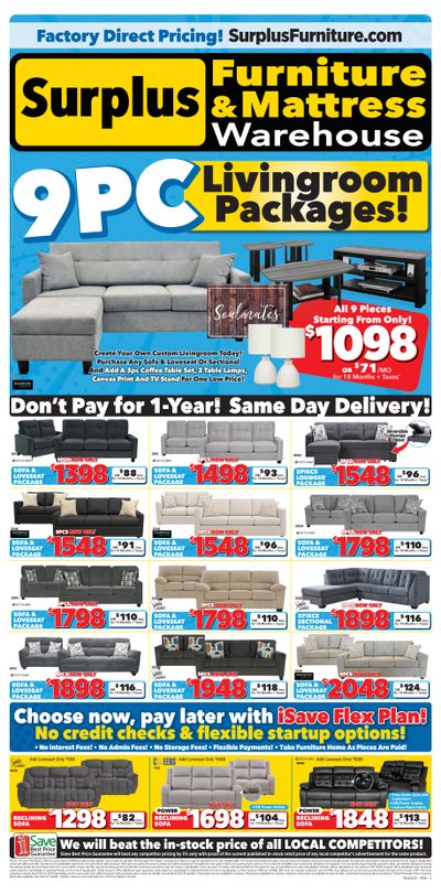 Surplus Furniture & Mattress Warehouse (Sault Ste Marie, Thunder Bay) Flyer March 16 to April 5