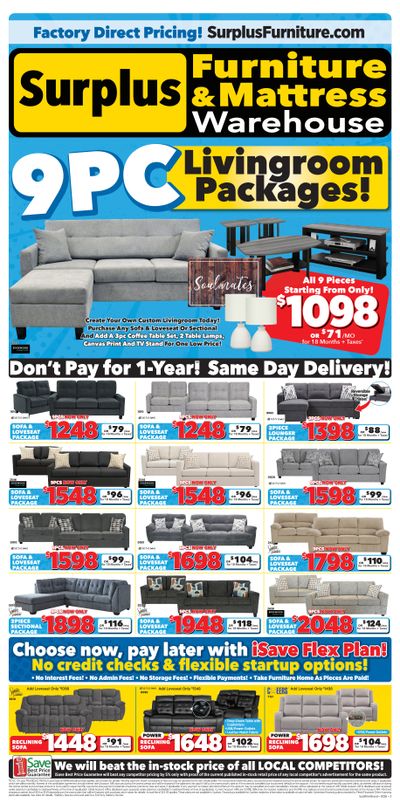 Surplus Furniture & Mattress Warehouse (Sudbury) Flyer March 16 to April 5