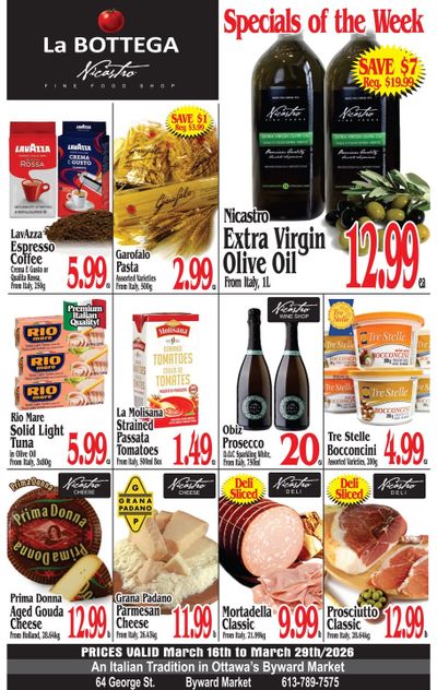 La Bottega Nicastro Fine Foods Flyer March 16 to 29