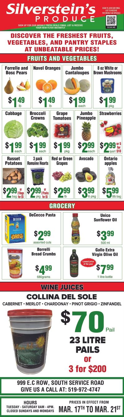 Silverstein's Produce Flyer March 17 to 21