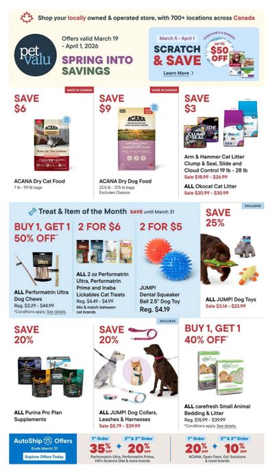 Pet Valu Flyer March 19 to April 1