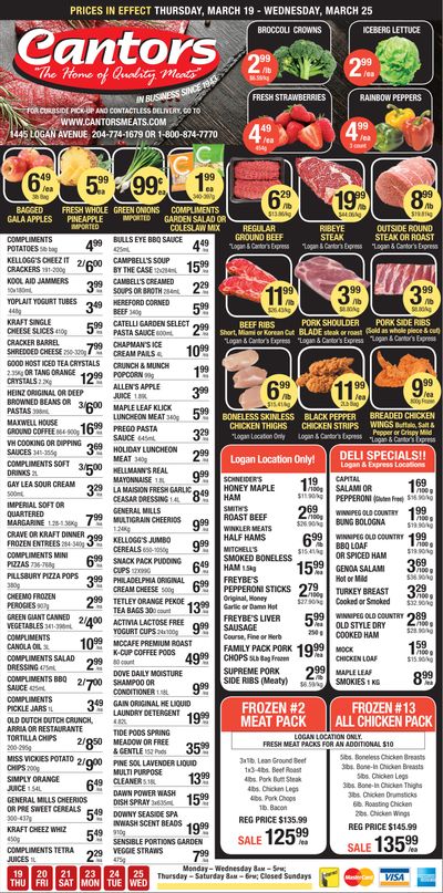 Cantor's Meats Flyer March 19 to 25