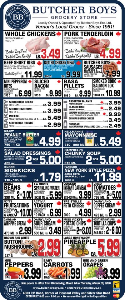 Butcher Boys Grocery Store Flyer March 18 to 26