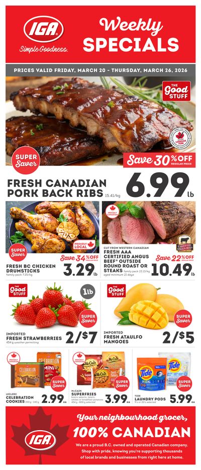 IGA Stores of BC Flyer March 20 to 26