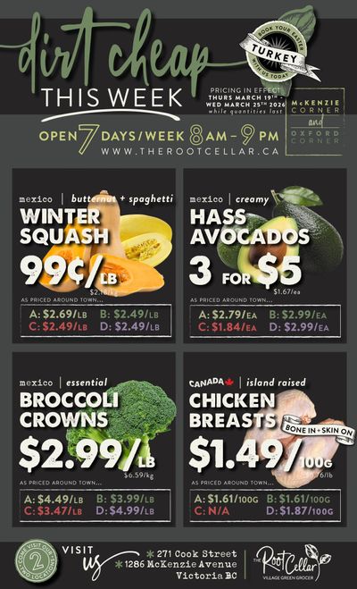 The Root Cellar Flyer March 19 to 25