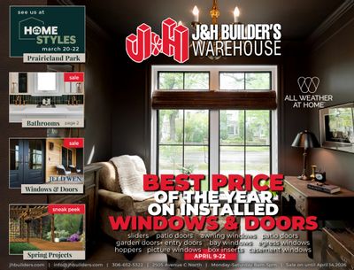 J&H Builder's Warehouse Flyer March 18 to April 14