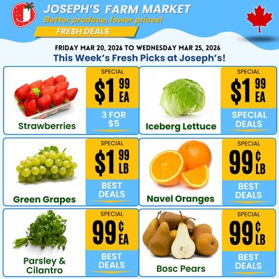 Joseph's Farm Market Flyer March 20 to 25
