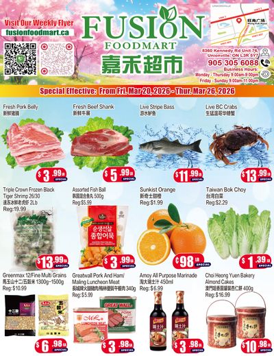 Fusion Supermarket (Unionville)  Flyer March 20 to 26