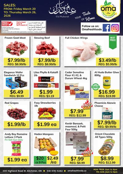Oma Fresh Foods Flyer March 20 to 26