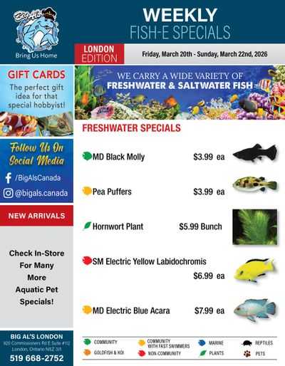 Big Al's (London) Weekend Specials March 20 to 22