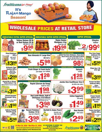 Fruiticana (Greater Vancouver) Flyer March 20 to 25