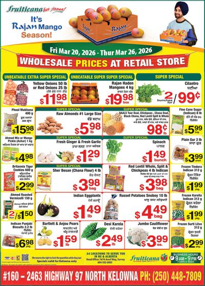 Fruiticana (Kelowna) Flyer March 20 to 26