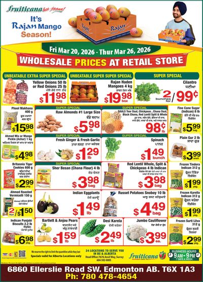 Fruiticana (Edmonton) Flyer March 20 to 26